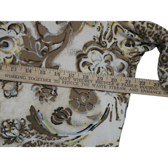 Chico’s Travelers Short Sleeve‎ Slinky Knit Pullover Top Blouse Size 3 Tan - Picture 7 of 8